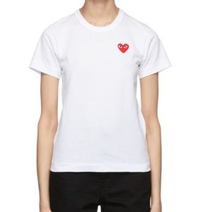 Comme des Garçons PLAY White & Red Heart Tshirt